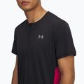 Koszulka do biegania męska Under Armour Trail Run Zip black/shaded fuchsia/reflective 3