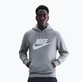 Bluza męska Nike Club Pullover Hoodie dark grey heather/light smoke grey/white
