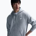 Bluza męska Nike Club Full Zip Hoodie dark grey heather/light smoke grey/white 5
