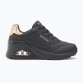Buty damskie SKECHERS Uno Wedge Hi Steps black/rose gold 2