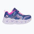 Buty dziecięce SKECHERS Heart Lights Retro Hearts navy leather/multi trim 10