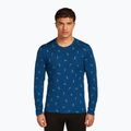 Bluza termoaktywna męska icebreaker Merino 200 Oasis Crewe Snow Day atlantis/topaz/aop