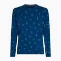 Longsleeve termoaktywny męski icebreaker Merino 200 Oasis Crewe Snow Day atlantis/topaz/aop 7