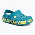 Klapki dziecięce Crocs Crockband Glow Confetti Band turbo teal/multi 2