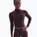 Koszulka damska Nike One Fitted Dri-Fit 1/4 Zip Mid Layer burgundy crush/white