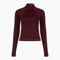 Koszulka damska Under Armour ColdGear Textured 1/2 Zip dark maroon/fuchsia dusk/metallic silver