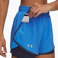 Spodenki do biegania damskie Under Armour Fly By 2in1 blue atlantis/washed navy/reflective 4