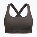Biustonosz treningowy Under Armour Crossback Mid peppercorn/kona brown