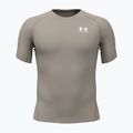 Koszulka treningowa męska Under Armour HG Armour Comp timberwolf taupe/white