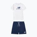 Komplet dziecięcy New Balance Stacked Logo Tee & FT Short nb bright white 8
