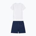 Komplet dziecięcy New Balance Stacked Logo Tee & FT Short nb bright white 9