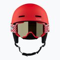 Kask narciarski dziecięcy Salomon Player Combo + Gogle XV Jr cherry tomato/red silver mirror 4