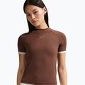 Koszulka damska Nike Gloss Fitted Top light chocolate