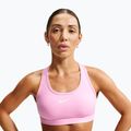 Biustonosz treningowy Nike Swoosh Medium Support pink rise/white