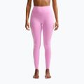 Legginsy treningowe damskie Nike One pink rise/white