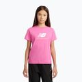 Koszulka dziecięca New Balance Jersey Stacked Logo Tee pink satin