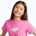 Koszulka dziecięca New Balance Jersey Stacked Logo Tee pink satin 5