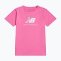 Koszulka dziecięca New Balance Jersey Stacked Logo Tee pink satin 6