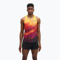 Koszulka do biegania męska HOKA Race Day Singlet TR Print hoka citrus