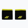 Frotki na nadgarstek Babolat Logo Wristband 2 szt. black/sulphur spring 2
