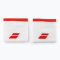 Frotki na nadgarstek Babolat Logo Wristband 2 szt. white/fiesta red 2