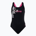 Strój pływacki jednoczęściowy dziecięcy arena Cell One Piece L black/fresia rose