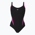 Strój pływacki jednoczęściowy damski arena Agate Strap Back One Piece black/rose violet 6