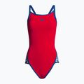 Strój pływacki jednoczęściowy damski arena Team Stripe Super Fly Back One Piece fluo red/royal