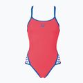 Strój pływacki jednoczęściowy damski arena Team Stripe Super Fly Back One Piece fluo red/royal 5