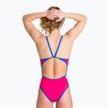 Strój pływacki jednoczęściowy damski arena Team Stripe Super Fly Back One Piece freak rose/royal 6