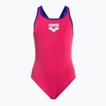 Strój pływacki jednoczęściowy dziecięcy arena Biglogo Swim Pro Back One Piece freak rose/neon blue