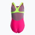Strój pływacki jednoczęściowy dziecięcy arena Swim Pro Back Logo freak rose/soft green 2