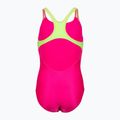 Strój pływacki jednoczęściowy dziecięcy arena Swim Pro Back Logo freak rose/soft green 5