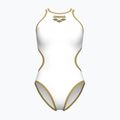 Strój pływacki jednoczęściowy damski Arena One Biglogo One Piece white/gold