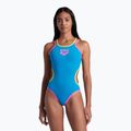 Strój pływacki jednoczęściowy damski arena One Double Cross Back One Piece turquoise/fluo pink/soft green 6