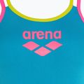 Strój pływacki jednoczęściowy damski arena One Double Cross Back One Piece turquoise/fluo pink/soft green 3