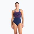 Strój pływacki jednoczęściowy damski arena Foggy Dots Swim Pro Back navy/blue cosmo