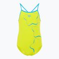 Strój pływacki jednoczęściowy dziecięcy arena Star Graphic Lightdrop Back soft green/turquoise