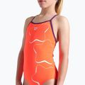 Strój pływacki jednoczęściowy dziecięcy arena Star Graphic Lightdrop Back bright coral/plum 4