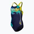 Strój pływacki jednoczęściowy dziecięcy arena Light Tricks Swim Pro Back navy/soft green/multi 3