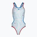 Strój pływacki jednoczęściowy damski arena One Fireflow Double Cross red/blue river/white multi