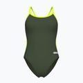 Strój pływacki jednoczęściowy damski arena Lace Back Solid dark sage/artic lime