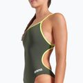 Strój pływacki jednoczęściowy damski arena Lace Back Solid dark sage/artic lime 8