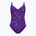Strój pływacki jednoczęściowy damski arena Abyss U Back multi plum/plum