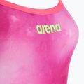 Strój pływacki jednoczęściowy damski arena Tie-Dye Challenge Back Allover shocking pink multi/shocking pink 3