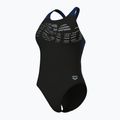 Strój pływacki jednoczęściowy damski arena Flowing V Back black/navy 4
