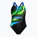 Strój pływacki jednoczęściowy damski arena Bloom Swim Pro Back Lb multi black/black/blue china