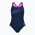 Strój pływacki jednoczęściowy damski arena Logo Swim Pro navy/shocking pink