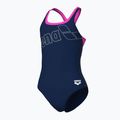 Strój pływacki jednoczęściowy damski arena Logo Swim Pro navy/shocking pink 4