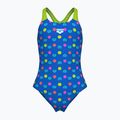 Strój pływacki jednoczęściowy dziecięcy arena Multiple Dot Swim Pro Back multi blue/artic lime